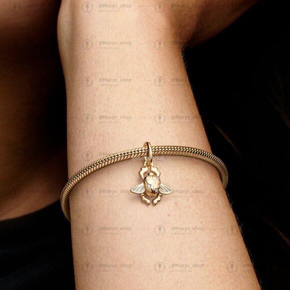 Pandora Disney Aladdin Scarab Beetle Dangle Charm - Picture 4 of 4